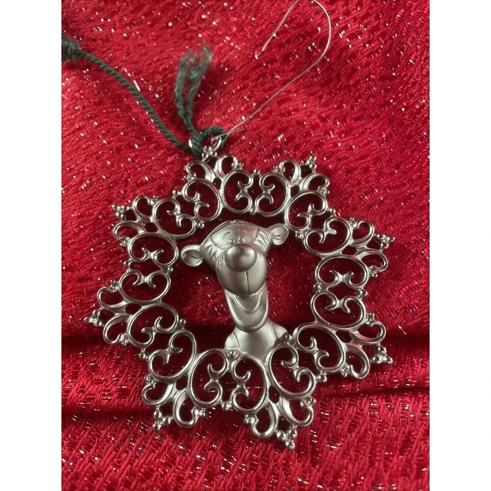 Disney's Christmas Collection~Tigger Silvertone Ornament Snowflake